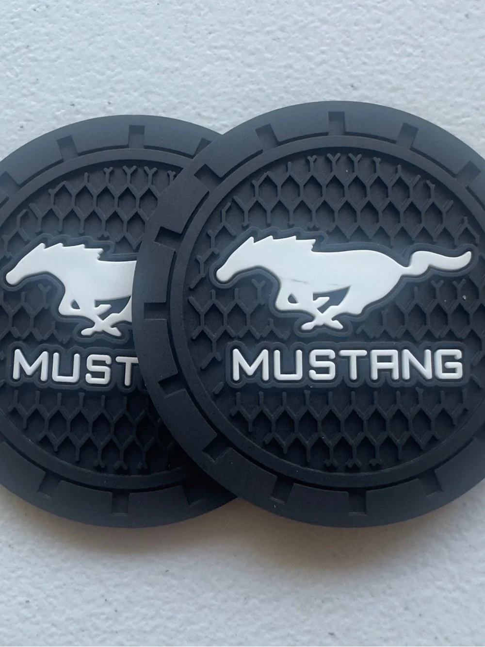 Black Rubber Coasters - Set of 2